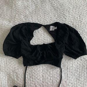 Princess Polly Black Cropped Blouse